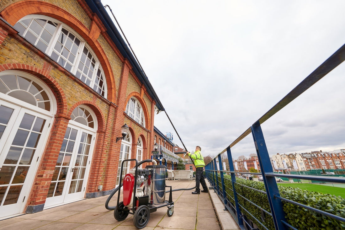 skyVac gutter cleaning system with high reach poles