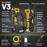 V-TUF V3 | Home Portable Pressure Washer | 150 Bar | 7.5 LPM | Patio & Car Cleaner Starter Kit