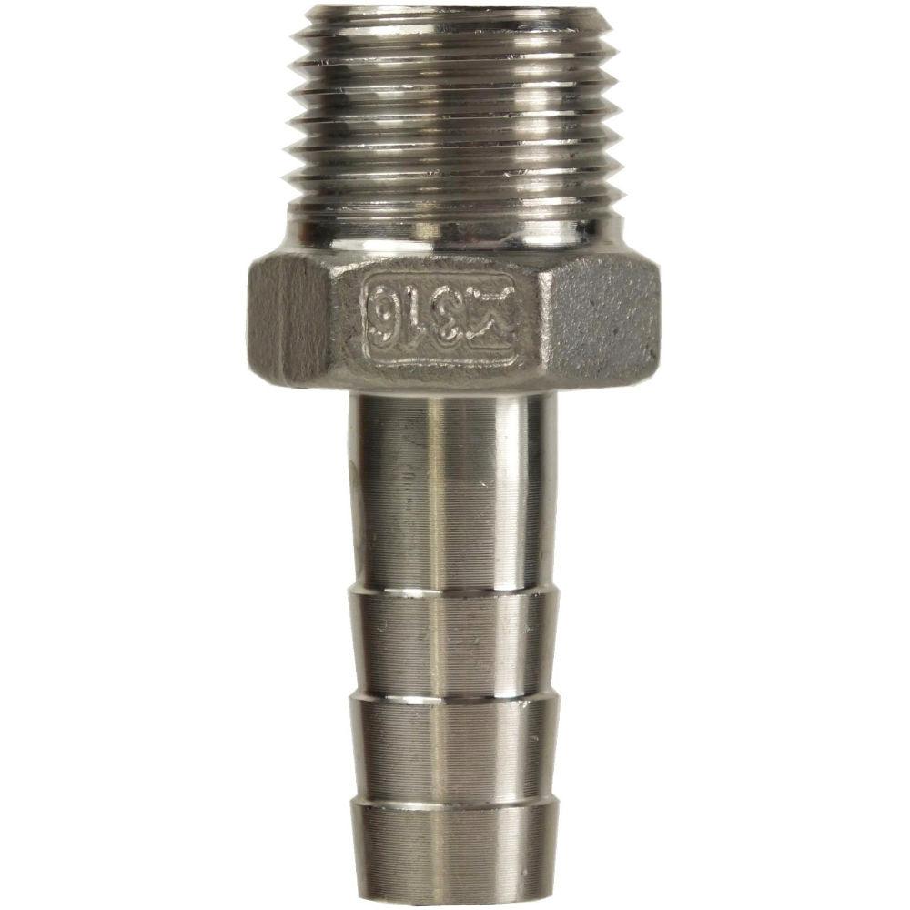 ECA Cleaning Ltd | Low Pressure Hose Tail | Stainless Steel | 1/4" Male | GS015-10 | ECA Cleaning Ltd
