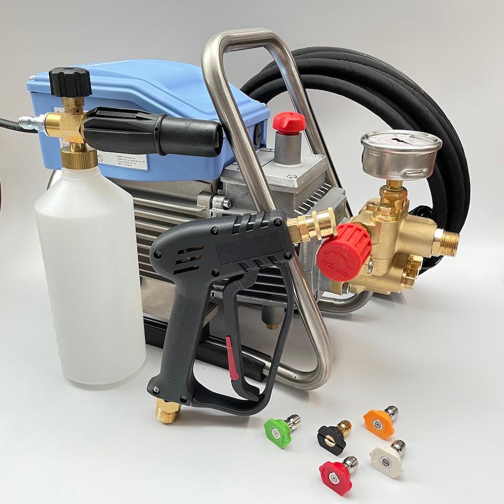 Kranzle K7 Pressure washer with Quick Release trigger gun, nozzles in various angles and a snow foam lance! Everything you would need to level up your jet wash game!