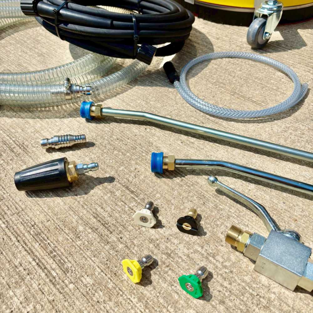nozzles, lances and a flat surface cleaner