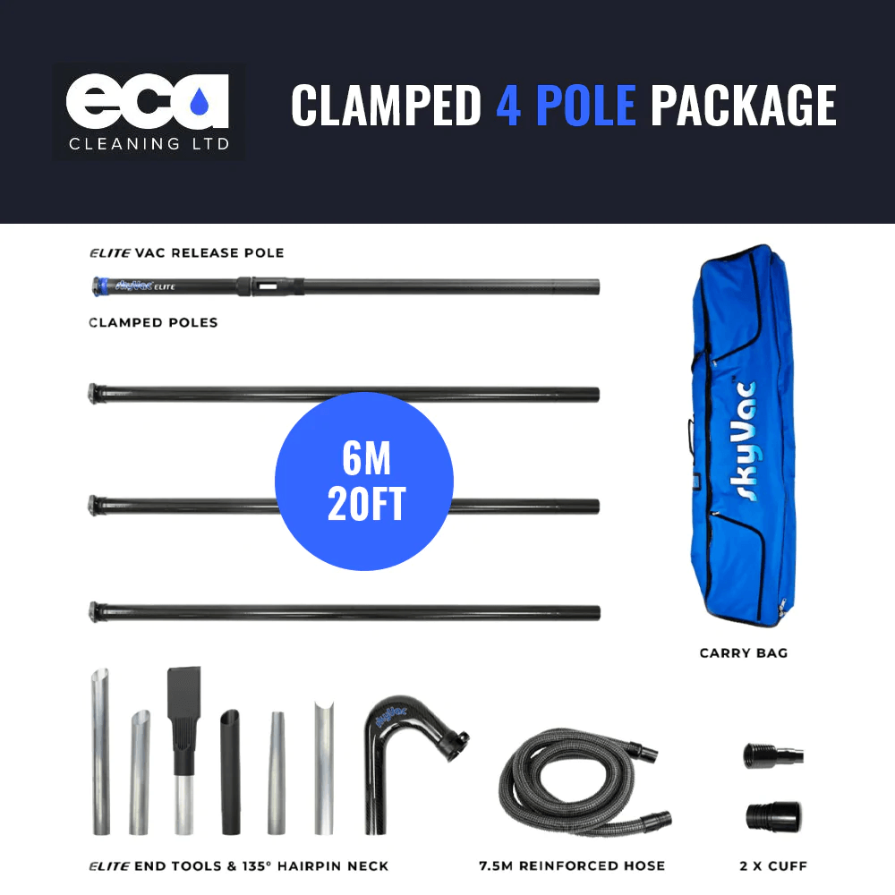 SkyVac | SkyVac Carbon Fibre Clamped Pole Set | CLAMPOLE | ECA Cleaning Ltd