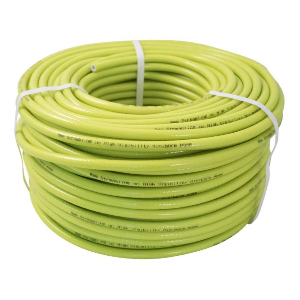 Streamline | Streamline High Visibility Minibore Hose 8 MM | 100 Meters | PVCT14-8-100-HIVIZ | ECA Cleaning Ltd