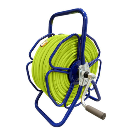 Streamline | Streamline Metal Freestanding Hose Reel with 6 MM | 100 Meter Hose | HRM200-6-AS-PRO-HIVIZ | ECA Cleaning Ltd