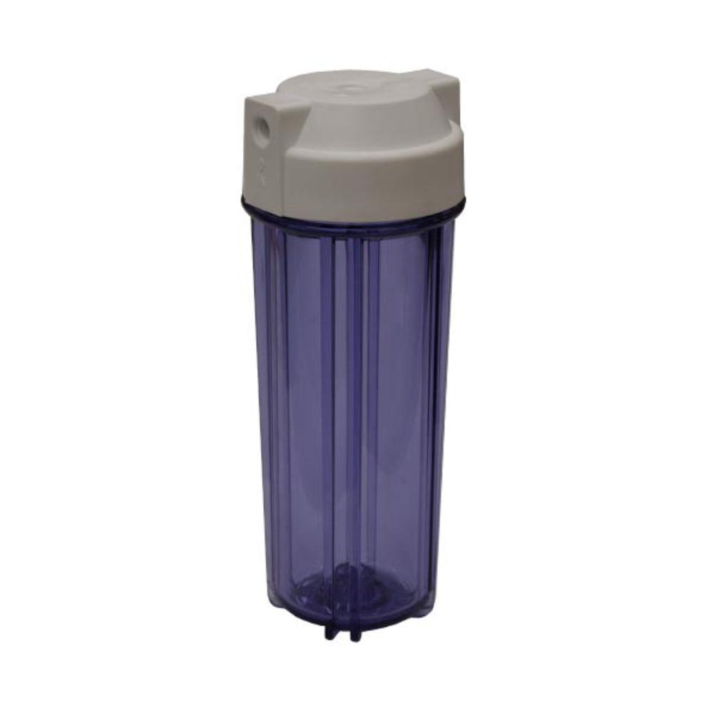 Streamline | Streamline | 10 inch Filter Housing | 1/2 Inch Ports | Clear/White | FH2CW-10-12 | ECA Cleaning Ltd