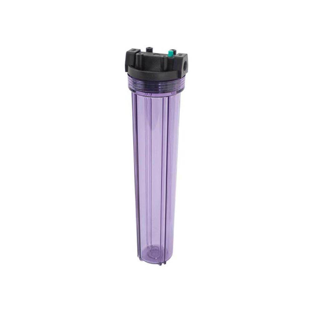Streamline | Streamline | 20 inch Filter Housing | 1/2 inch Ports | Clear/Blue | FH2CB-20 | ECA Cleaning Ltd
