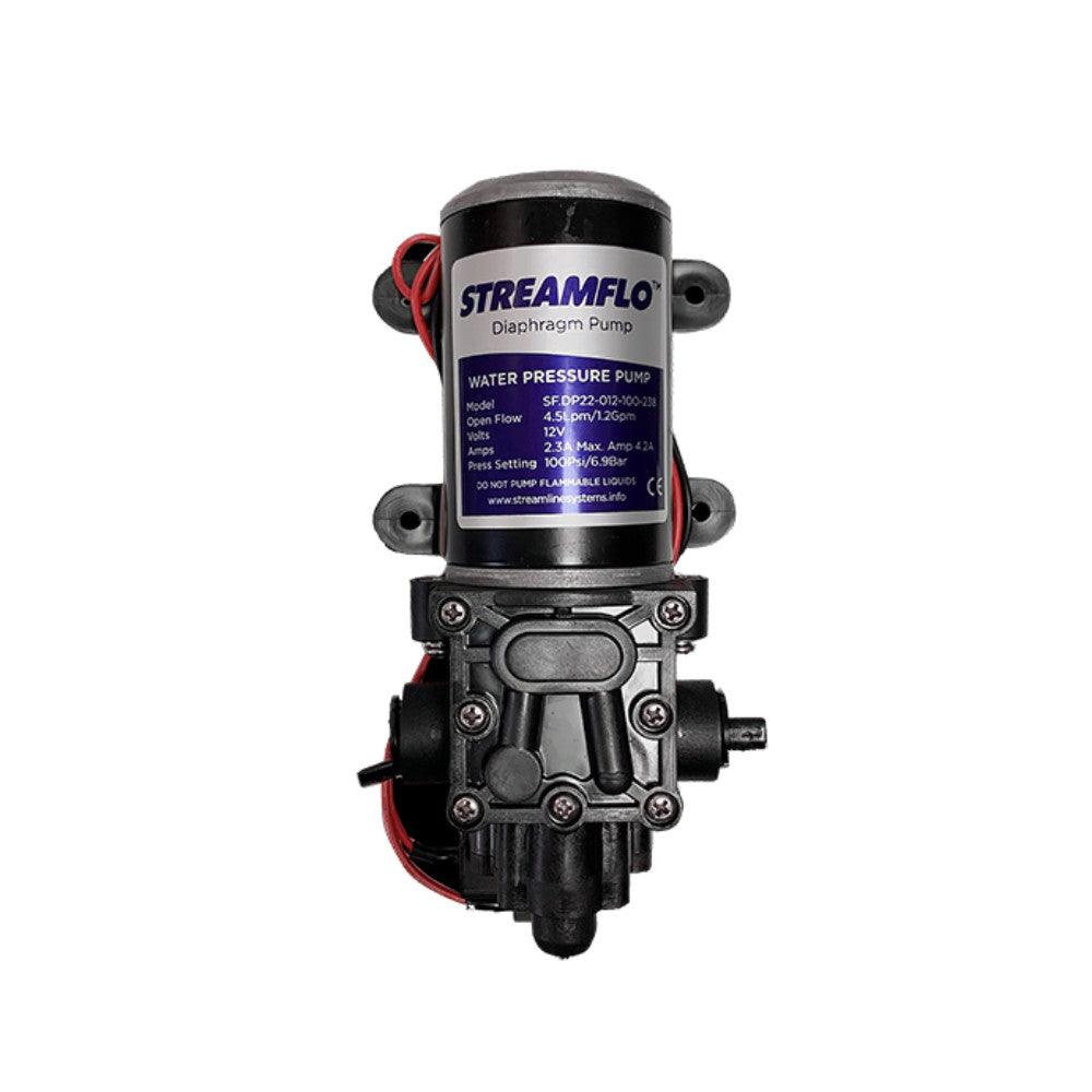 Streamline | Streamline | Streamflo Pump | 12v, 100 PSI, 4.5 LPM, 3/8 Inch | SF-DP22-012-100-238 | ECA Cleaning Ltd