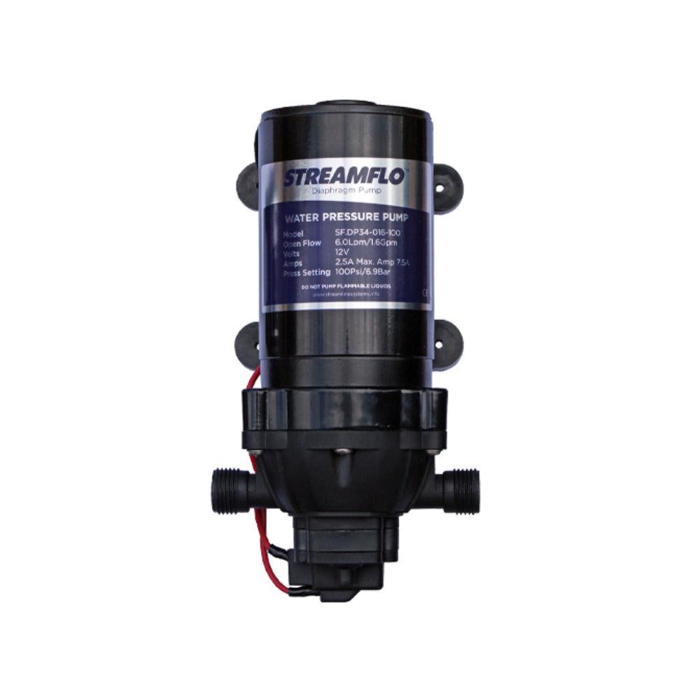Streamline | Streamline | Streamflo Pump | 12v, 100 PSI, 6 LPM, 1/2 Inch | SF-DP34-016-100 | ECA Cleaning Ltd